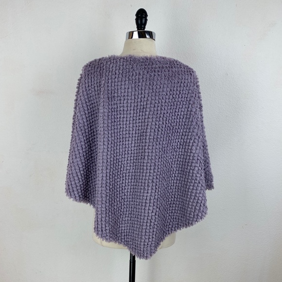 Black Rivet Lavender Purple Faux Fur Fluffy Poncho Size L/XL Boho Gypsy Festival - Picture 5 of 8
